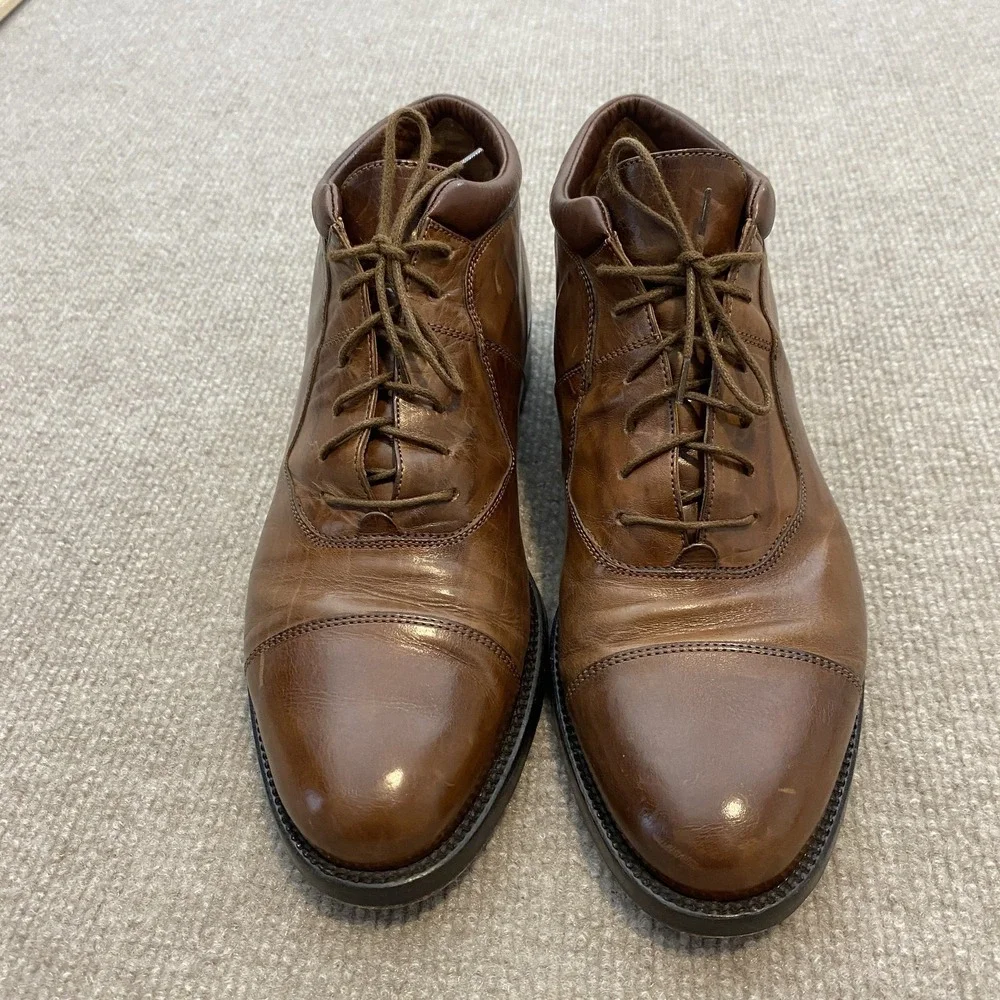 Johnston & Murphy Cellini Boots Mens Size 8 M Brown Leather Chukka Made Italy